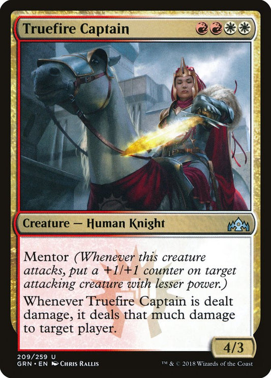 This Is An Image Of The Magic The Gathering Card Truefire Captain From The Set Ravnica Remastered - Designed By Artist Chris Rallis