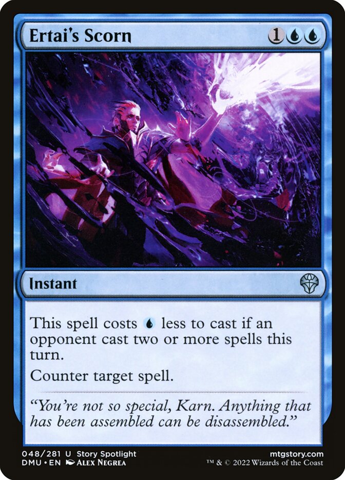 This Is An Image Of The Magic The Gathering Card Ertai's Scorn From The Set Dominaria United - Designed By Artist Alex Negrea