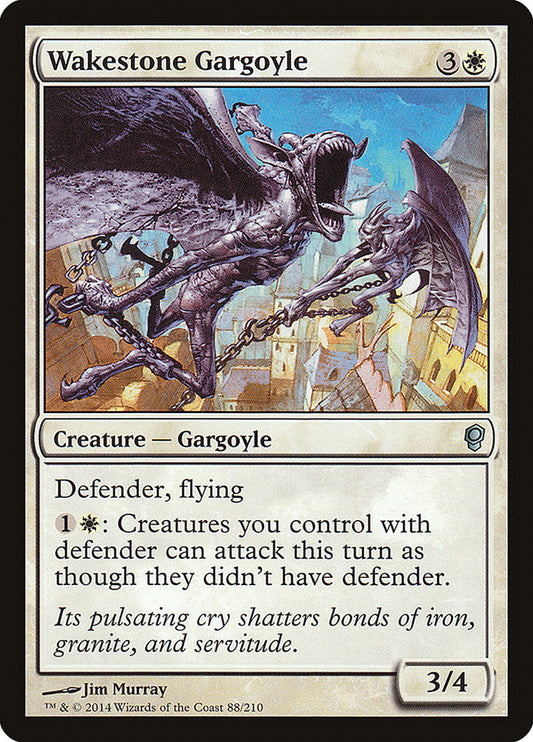 This Is An Image Of The Magic The Gathering Card Wakestone Gargoyle From The Set Tarkir: Dragonstorm Commander - Designed By Artist Jim Murray