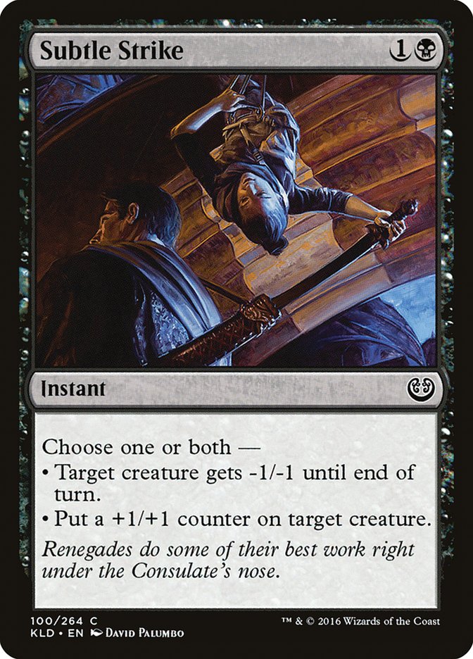 This Is An Image Of The Magic The Gathering Card Subtle Strike From The Set Zendikar Rising - Designed By Artist Brian Valeza