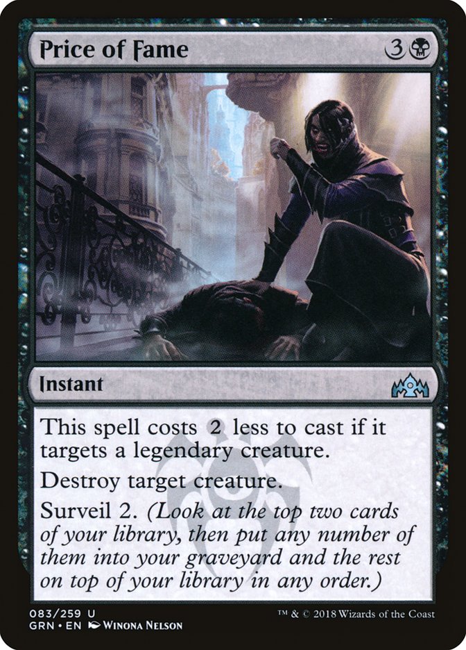 This Is An Image Of The Magic The Gathering Card Price of Fame From The Set Murders at Karlov Manor Commander - Designed By Artist Winona Nelson