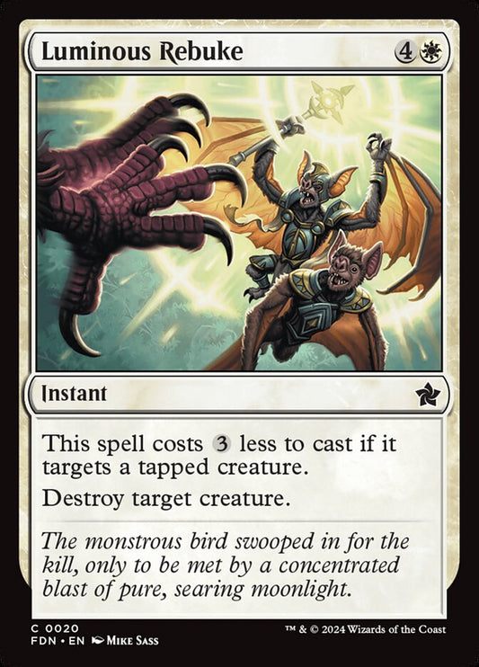 This Is An Image Of The Magic The Gathering Card Luminous Rebuke From The Set Foundations - Designed By Artist Mike Sass