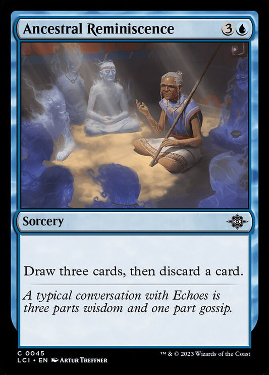 This Is An Image Of The Magic The Gathering Card Ancestral Reminiscence From The Set The Lost Caverns of Ixalan - Designed By Artist Artur Treffner