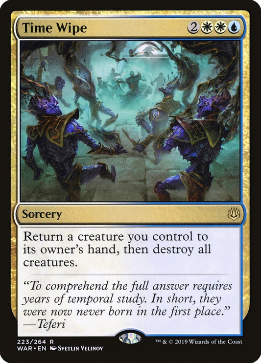 This Is An Image Of The Magic The Gathering Card Time Wipe From The Set Tarkir: Dragonstorm Commander - Designed By Artist Svetlin Velinov