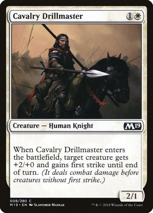 This Is An Image Of The Magic The Gathering Card Cavalry Drillmaster From The Set Core Set 2019 - Designed By Artist Slawomir Maniak