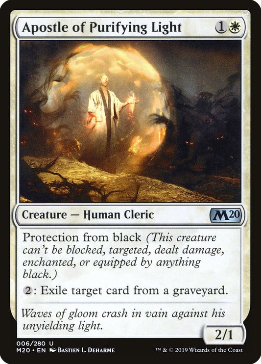 This Is An Image Of The Magic The Gathering Card Apostle of Purifying Light From The Set Core Set 2020 - Designed By Artist Bastien L. Deharme