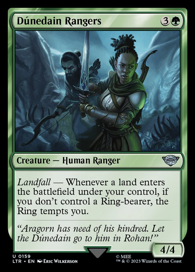 This Is An Image Of The Magic The Gathering Card Dúnedain Rangers From The Set The Lord of the Rings: Tales of Middle-earth - Designed By Artist Eric Wilkerson