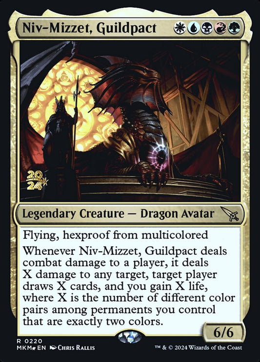 This Is An Image Of The Magic The Gathering Card Niv-Mizzet, Guildpact From The Set Murders at Karlov Manor - Designed By Artist Chris Rallis