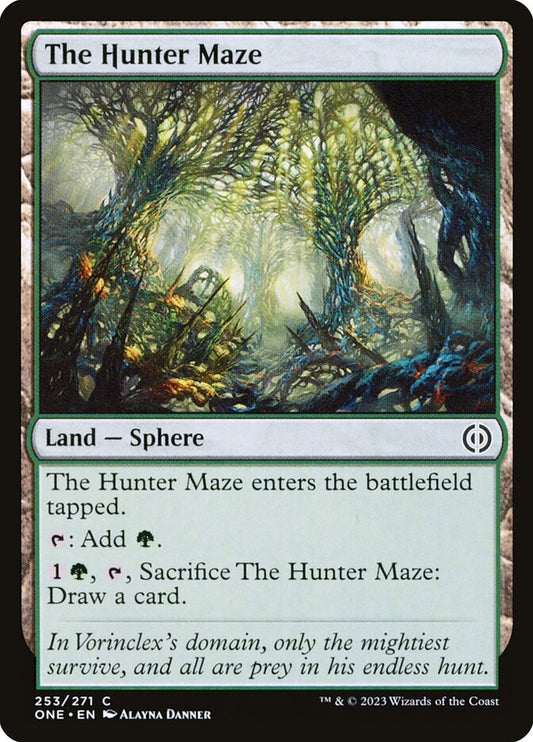 This Is An Image Of The Magic The Gathering Card The Hunter Maze From The Set Phyrexia: All Will Be One - Designed By Artist Alayna Danner