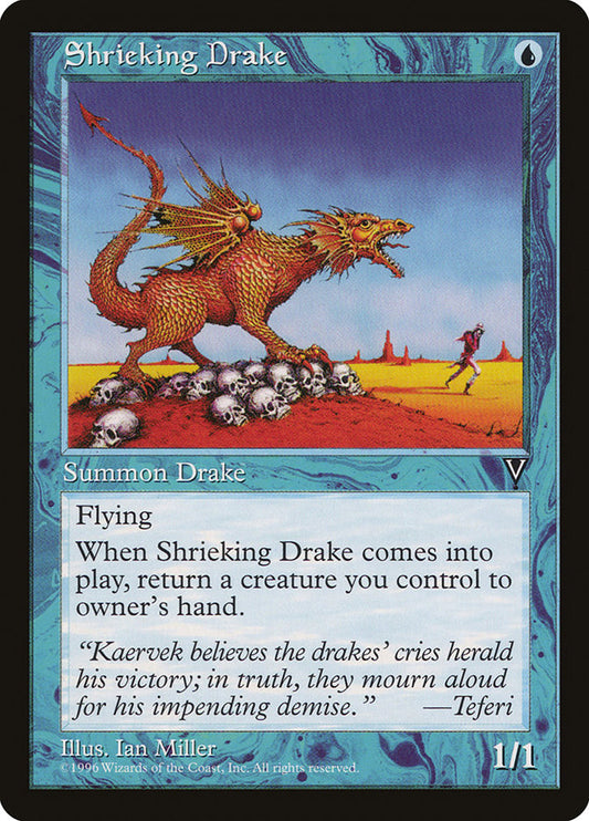 This Is An Image Of The Magic The Gathering Card Shrieking Drake From The Set Modern Horizons 3 - Designed By Artist Ian Miller