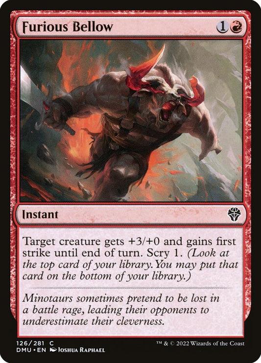This Is An Image Of The Magic The Gathering Card Furious Bellow From The Set Dominaria United - Designed By Artist Joshua Raphael