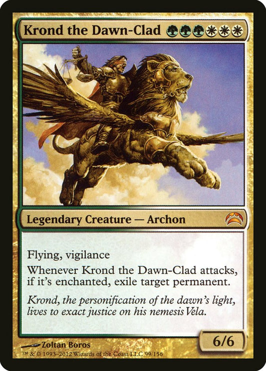 This Is An Image Of The Magic The Gathering Card Krond the Dawn-Clad From The Set Planechase Anthology - Designed By Artist Zoltan Boros
