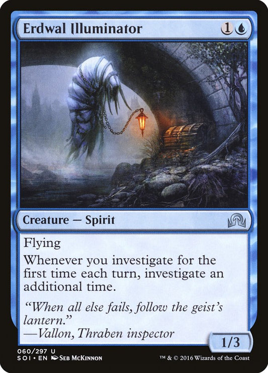 This Is An Image Of The Magic The Gathering Card Erdwal Illuminator From The Set Murders at Karlov Manor Commander - Designed By Artist Erikas Perl