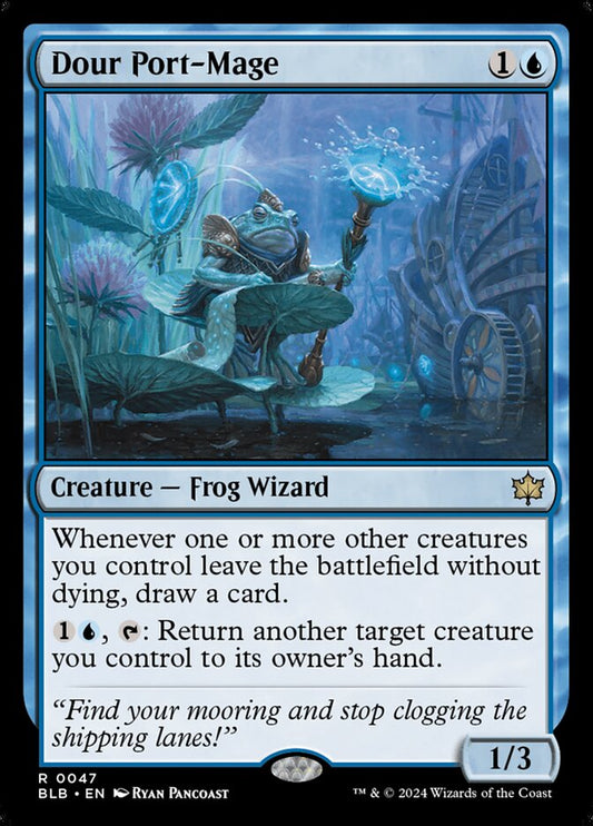 This Is An Image Of The Magic The Gathering Card Dour Port-Mage From The Set Bloomburrow - Designed By Artist Ryan Pancoast
