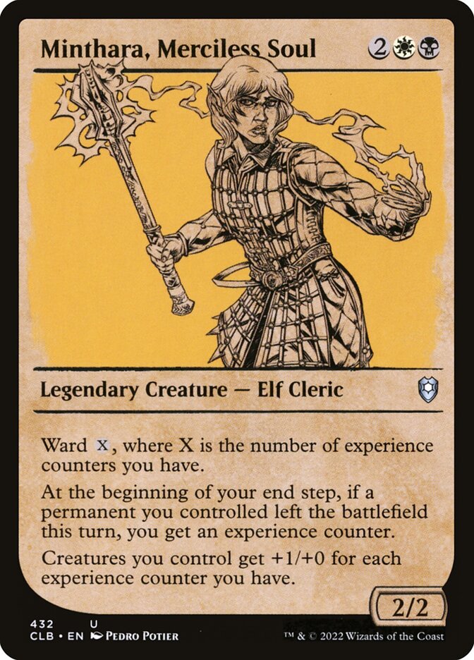 This Is An Image Of The Magic The Gathering Card Minthara, Merciless Soul From The Set Commander Legends: Battle for Baldur's Gate - Designed By Artist Evyn Fong