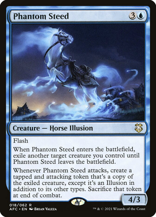 This Is An Image Of The Magic The Gathering Card Phantom Steed From The Set Forgotten Realms Commander - Designed By Artist Brian Valeza