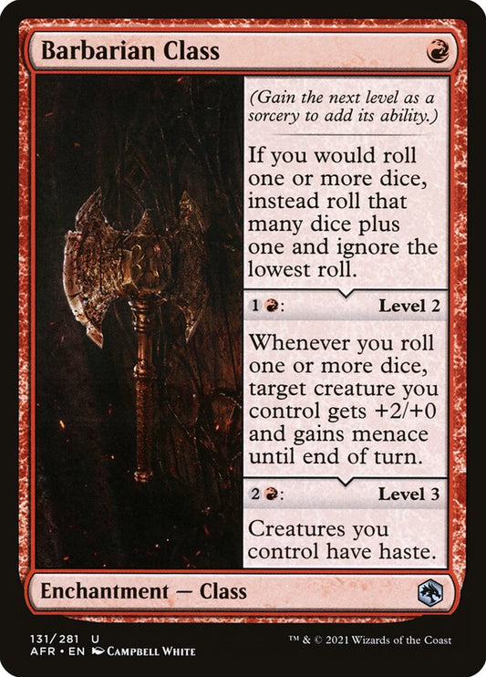 This Is An Image Of The Magic The Gathering Card Barbarian Class From The Set Adventures in the Forgotten Realms - Designed By Artist Campbell White