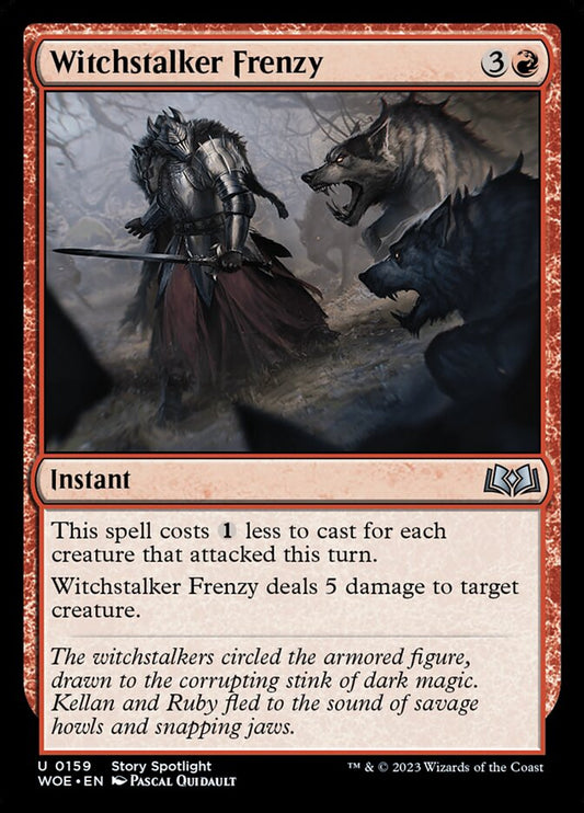 This Is An Image Of The Magic The Gathering Card Witchstalker Frenzy From The Set Wilds of Eldraine - Designed By Artist Pascal Quidault