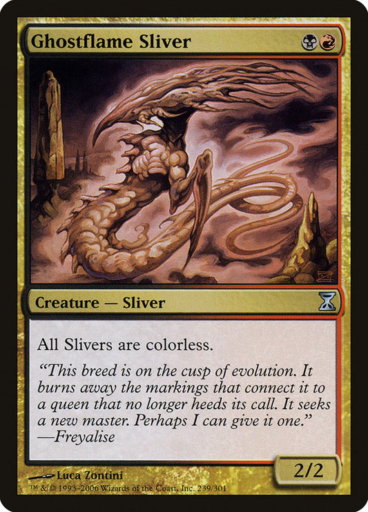 This Is An Image Of The Magic The Gathering Card Ghostflame Sliver From The Set Time Spiral - Designed By Artist Luca Zontini