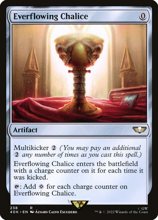 This Is An Image Of The Magic The Gathering Card Everflowing Chalice From The Set Murders at Karlov Manor Commander - Designed By Artist Steve Argyle