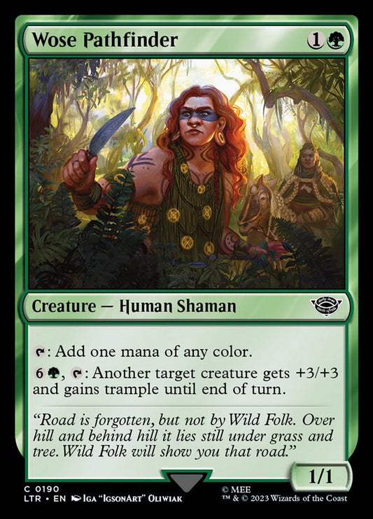This Is An Image Of The Magic The Gathering Card Wose Pathfinder From The Set The Lord of the Rings: Tales of Middle-earth - Designed By Artist Iga Oliwiak