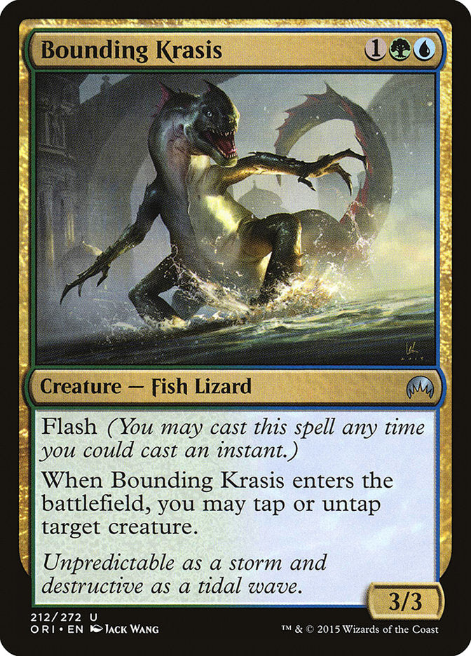 This Is An Image Of The Magic The Gathering Card Bounding Krasis From The Set Magic Origins - Designed By Artist Jack Wang