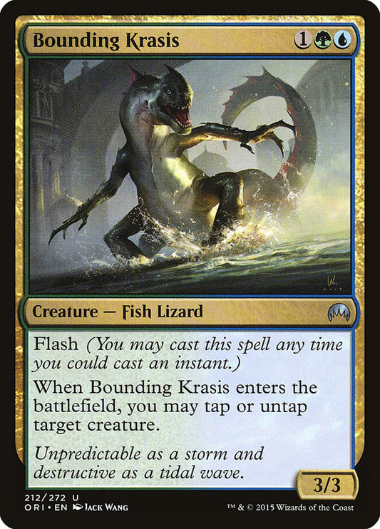 This Is An Image Of The Magic The Gathering Card Bounding Krasis From The Set Magic Origins - Designed By Artist Jack Wang