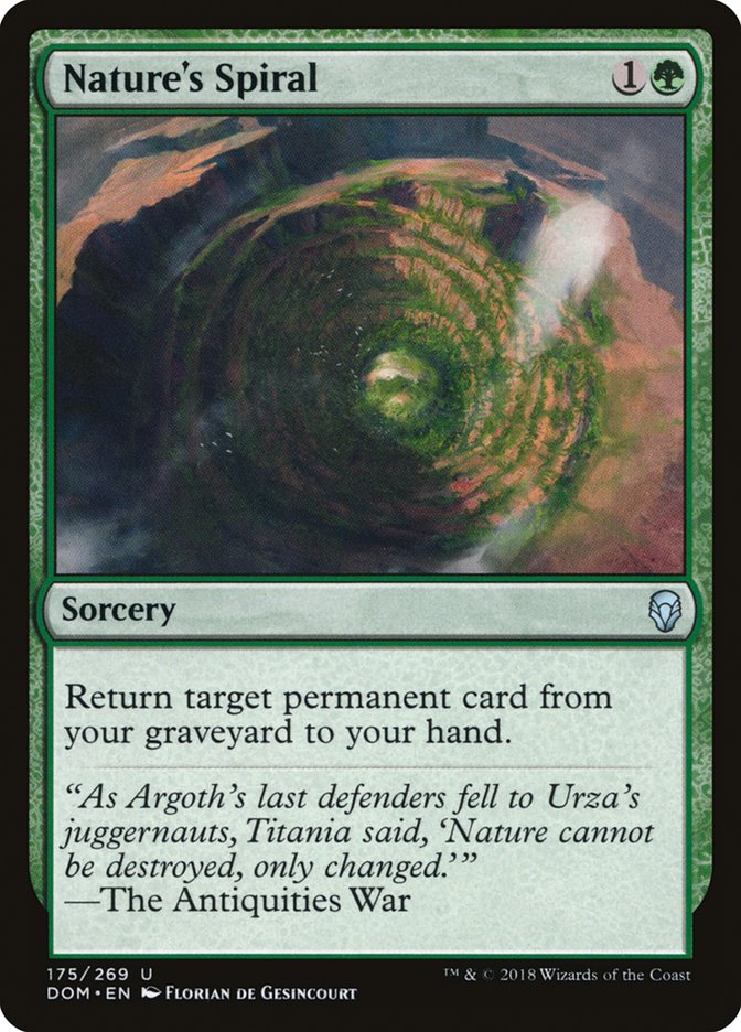 This Is An Image Of The Magic The Gathering Card Nature's Spiral From The Set Dominaria - Designed By Artist Florian de Gesincourt