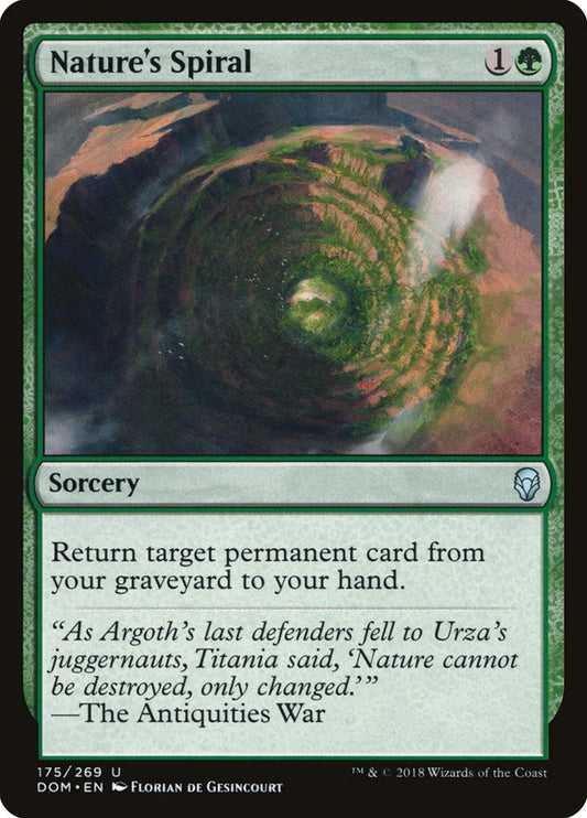 This Is An Image Of The Magic The Gathering Card Nature's Spiral From The Set Dominaria - Designed By Artist Florian de Gesincourt