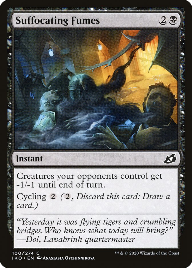 This Is An Image Of The Magic The Gathering Card Suffocating Fumes From The Set Ikoria: Lair of Behemoths - Designed By Artist Anastasia Ovchinnikova