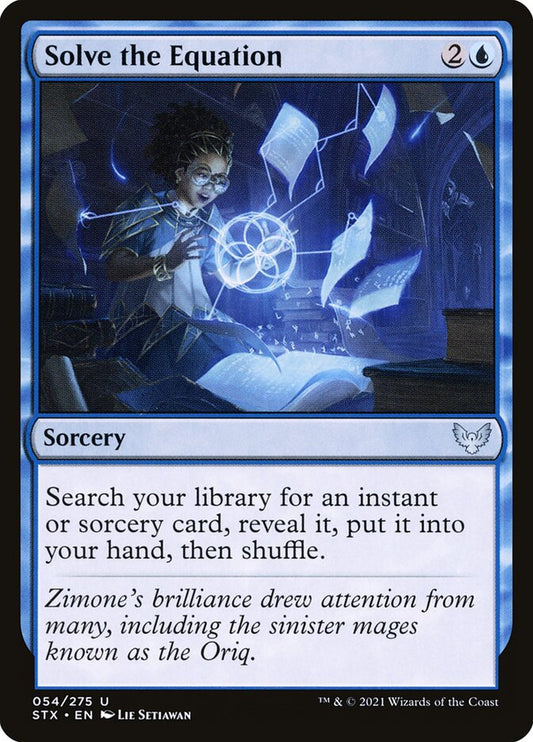 This Is An Image Of The Magic The Gathering Card Solve the Equation From The Set Strixhaven: School of Mages - Designed By Artist Lie Setiawan
