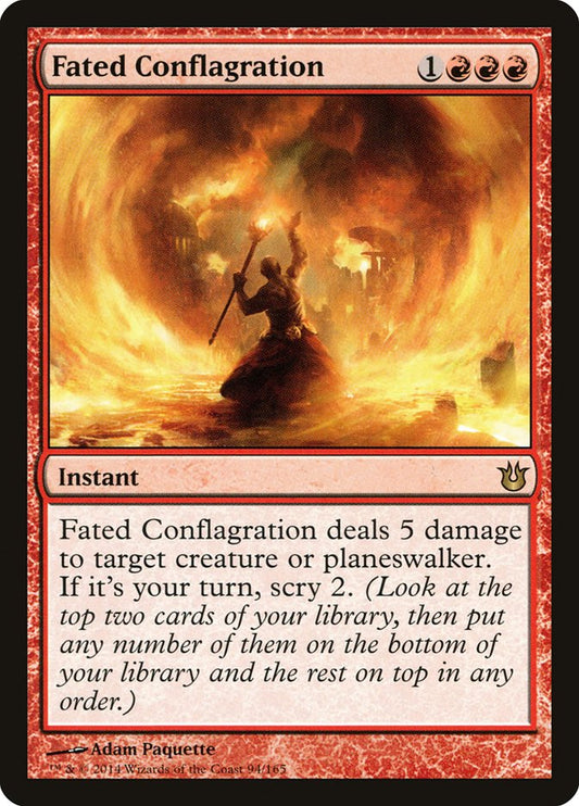 This Is An Image Of The Magic The Gathering Card Fated Conflagration From The Set Born of the Gods - Designed By Artist Adam Paquette