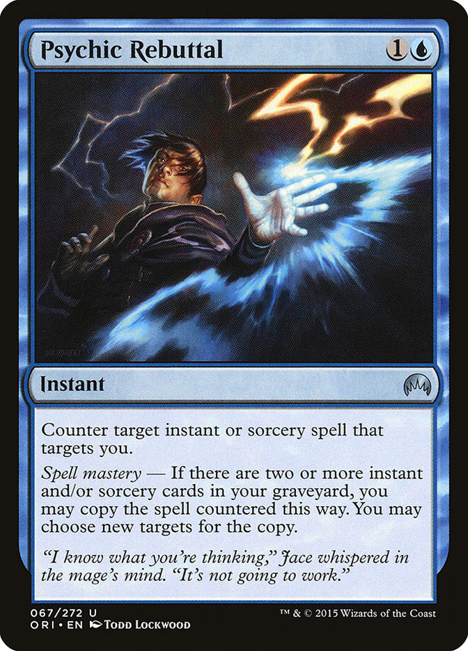 This Is An Image Of The Magic The Gathering Card Psychic Rebuttal From The Set Magic Origins - Designed By Artist Todd Lockwood