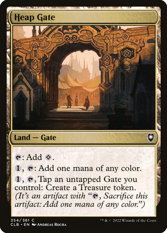 This Is An Image Of The Magic The Gathering Card Heap Gate From The Set Commander Legends: Battle for Baldur's Gate - Designed By Artist Andreas Rocha
