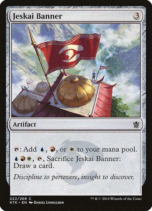 This Is An Image Of The Magic The Gathering Card Jeskai Banner From The Set Khans of Tarkir - Designed By Artist Daniel Ljunggren