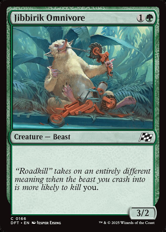 This Is An Image Of The Magic The Gathering Card Jibbirik Omnivore From The Set Aetherdrift - Designed By Artist Jesper Ejsing