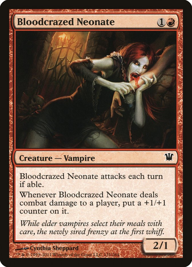 This Is An Image Of The Magic The Gathering Card Bloodcrazed Neonate From The Set Innistrad - Designed By Artist Cynthia Sheppard