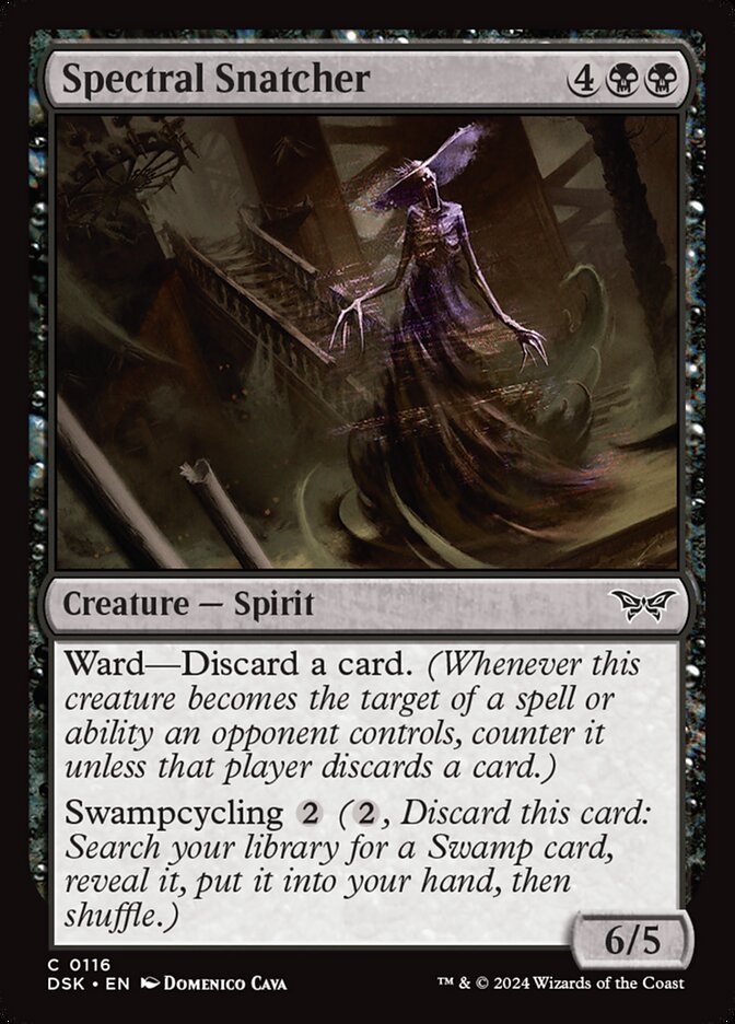 This Is An Image Of The Magic The Gathering Card Spectral Snatcher From The Set Duskmourn: House of Horror - Designed By Artist Domenico Cava