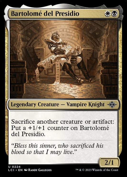 This Is An Image Of The Magic The Gathering Card Bartolomé del Presidio From The Set The Lost Caverns of Ixalan - Designed By Artist Randy Gallegos