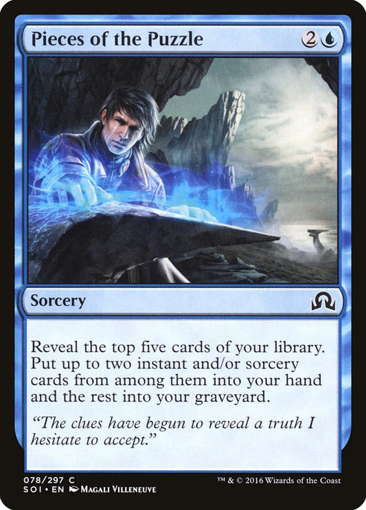 This Is An Image Of The Magic The Gathering Card Pieces of the Puzzle From The Set Shadows over Innistrad - Designed By Artist Magali Villeneuve