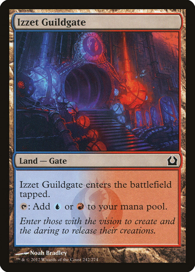 This Is An Image Of The Magic The Gathering Card Izzet Guildgate From The Set Foundations - Designed By Artist Kirsten Zirngibl