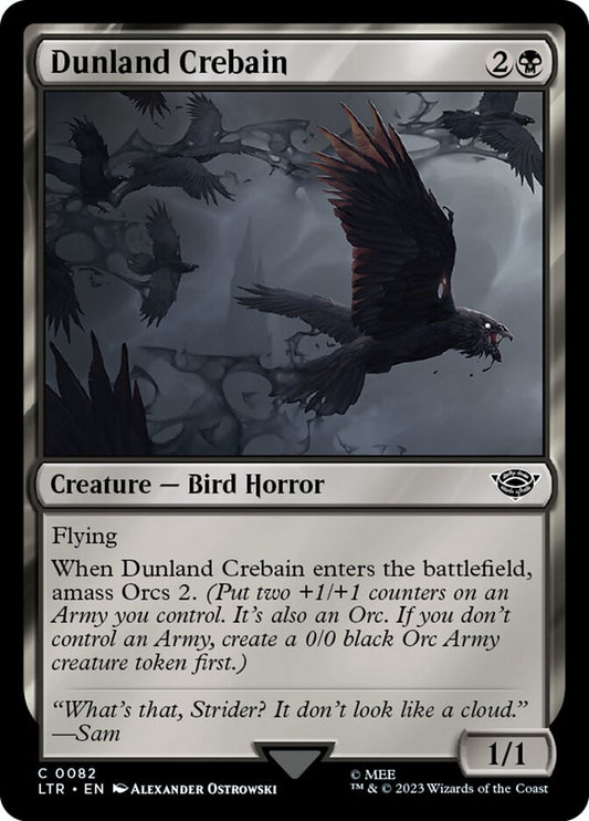 This Is An Image Of The Magic The Gathering Card Dunland Crebain From The Set The Lord of the Rings: Tales of Middle-earth - Designed By Artist Alexander Ostrowski