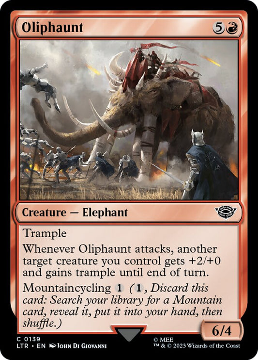 This Is An Image Of The Magic The Gathering Card Oliphaunt From The Set The Lord of the Rings: Tales of Middle-earth - Designed By Artist John Di Giovanni