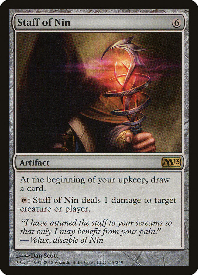 This Is An Image Of The Magic The Gathering Card Staff of Nin From The Set Commander Anthology Volume II - Designed By Artist Dan Murayama Scott