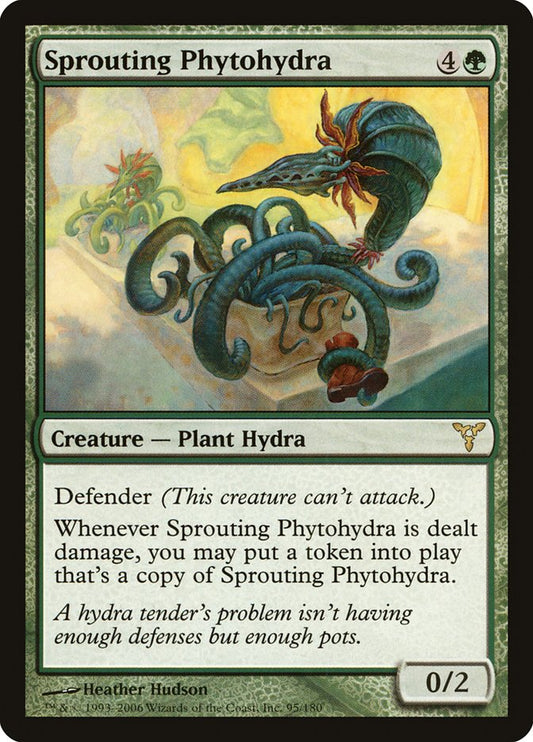 This Is An Image Of The Magic The Gathering Card Sprouting Phytohydra From The Set Dissension - Designed By Artist Heather Hudson