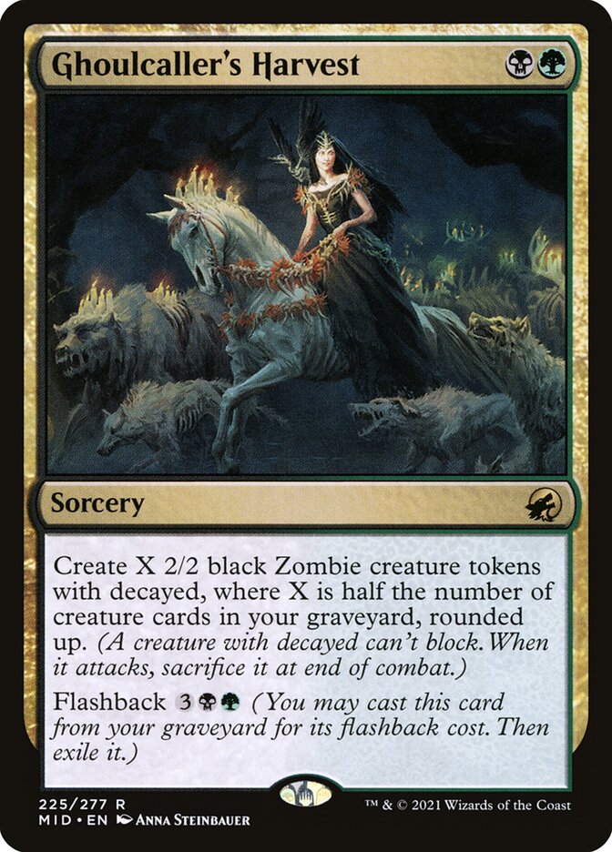 This Is An Image Of The Magic The Gathering Card Ghoulcaller's Harvest From The Set Innistrad: Midnight Hunt - Designed By Artist Anna Steinbauer