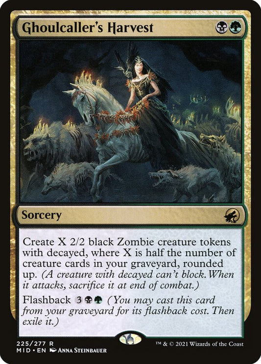 This Is An Image Of The Magic The Gathering Card Ghoulcaller's Harvest From The Set Innistrad: Midnight Hunt - Designed By Artist Anna Steinbauer