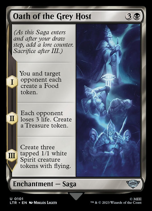 This Is An Image Of The Magic The Gathering Card Oath of the Grey Host From The Set The Lord of the Rings: Tales of Middle-earth - Designed By Artist Miklós Ligeti