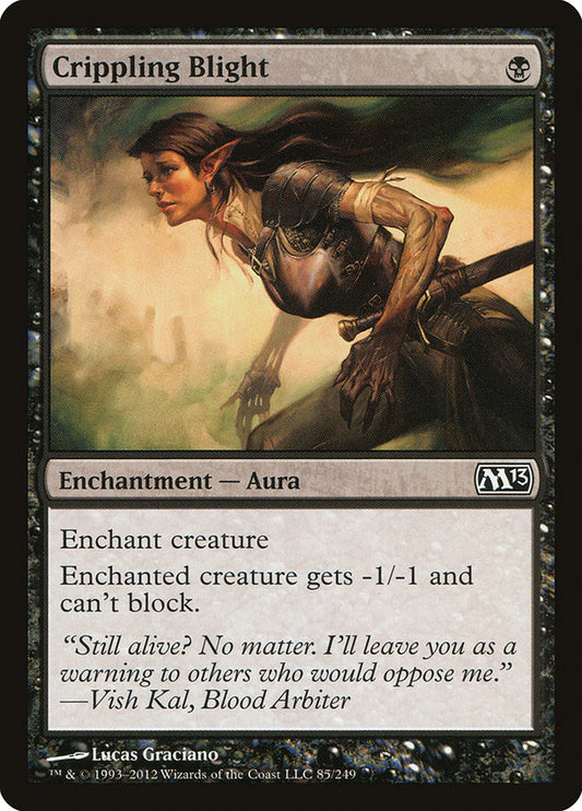 This Is An Image Of The Magic The Gathering Card Crippling Blight From The Set Magic 2015 - Designed By Artist Lucas Graciano