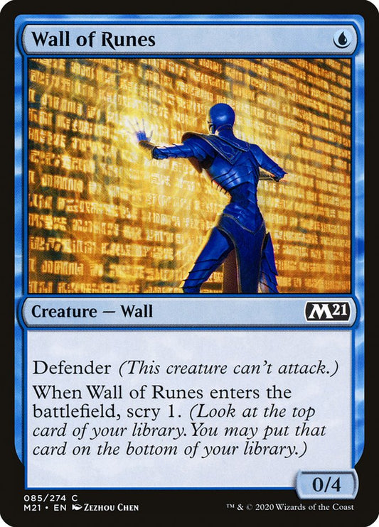 This Is An Image Of The Magic The Gathering Card Wall of Runes From The Set Core Set 2021 - Designed By Artist Zezhou Chen